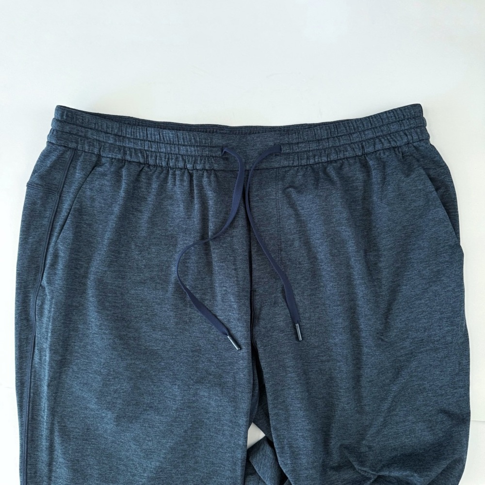 Lululemon heathered Classic navy blue drawstring waist soft jersey jogger pants - Picture 9 of 14